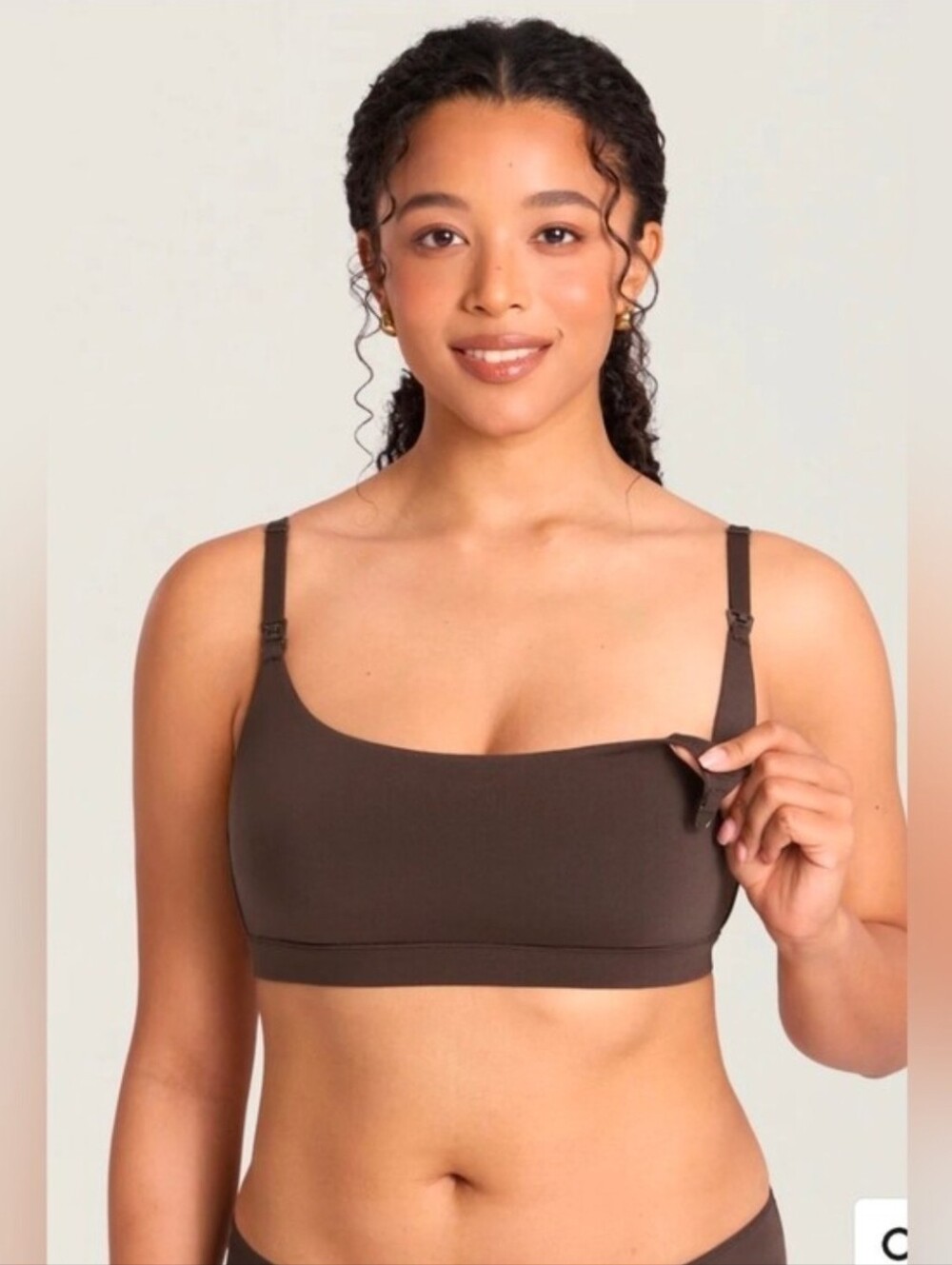 NEW MOMANDA Scoop Nursing Bra Brown Large